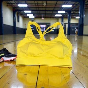 Yellow Sports Bra Running Girl (M) NEW